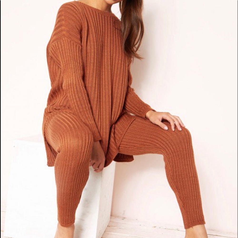 Missy Empire Rust Jumper Set